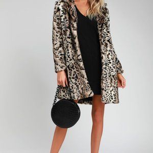 BB Dakota Bradshaw Leopard Print Faux Fur Coat